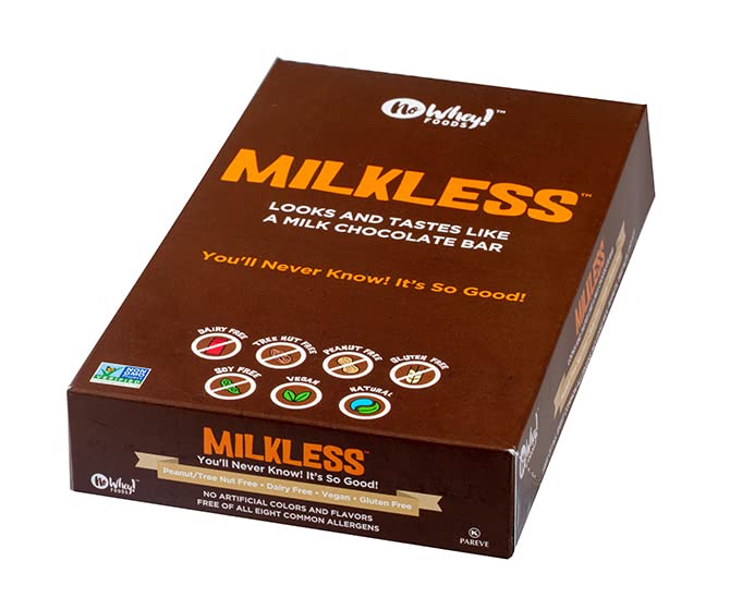 Vegan Gluten Free Nut Free | Milkless Chocolate Bars (16 Pack) | Dairy Free Soy Free Sesame Free | Allergy Friendly Snacks | No Whey Foods
