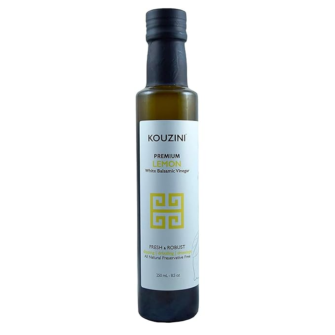 Kouzini Ultra Premium Lemon White Balsamic Vinegar Aged Balsamic Vinegars from Modena Italy Premium Smooth &amp Full-Bodied Flavor 250ml Bottle