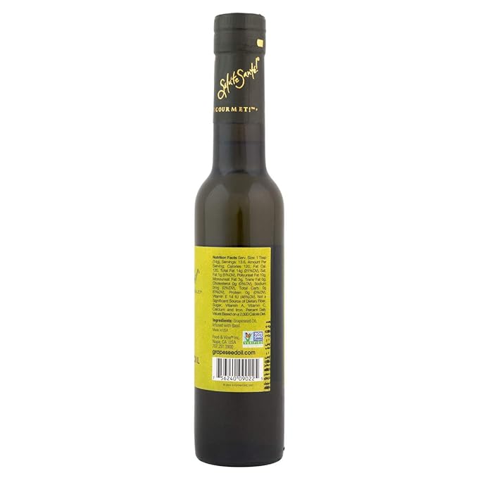 Salute Santé! Basil Infused Grapeseed Oil — vegetable oil cooking oil grapeseed oil — Light Basil Aroma Finishing &amp Marinades Sautéing and Roasting Gourmet kitchen essential for everyday cooki