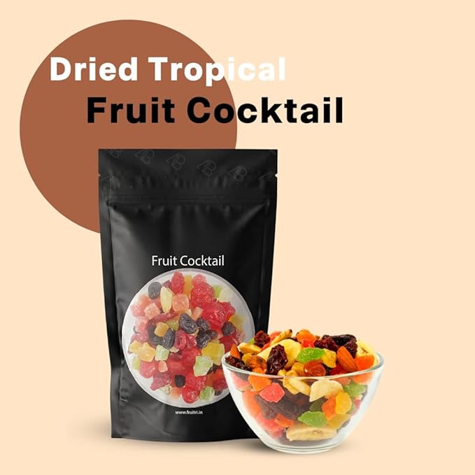 Generic Premium International Dried Tropical Fruit Cocktail | Wholesome &amp Vitamin Rich Healthy Snack | No Artificial Colors Gluten Free No Preservatives (Fruit Cocktail 200g