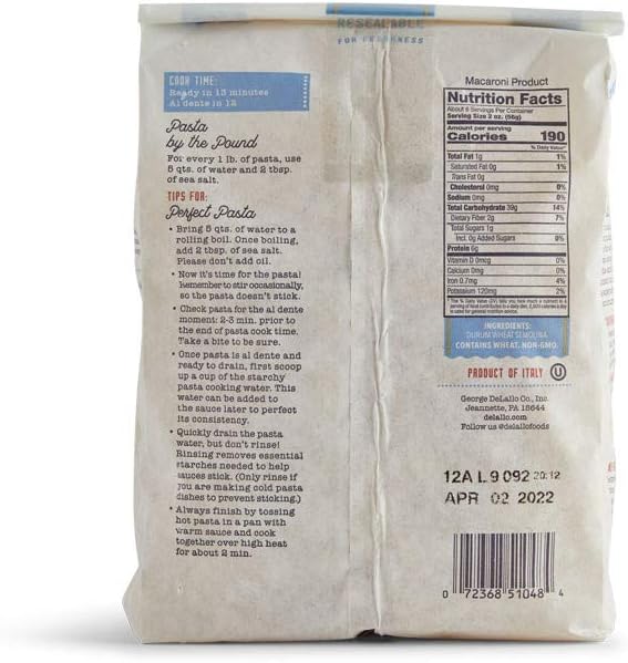 De Lallo Rigatoni #21 Pasta (16x16 Oz)
