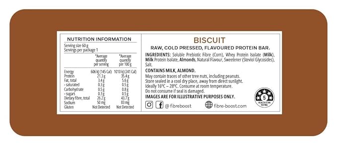Fibre Boost Cold Pressed Biscuit flavoured Protein Bar