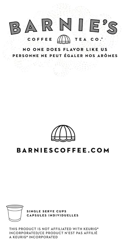 BARNIE'S COFFEE TEA CO. Single Serve K cups for Keurig Brewers Medium Roast Arabica Coffe Beans Decaf Santa's White Christmas 22 Count (Pack of 4)