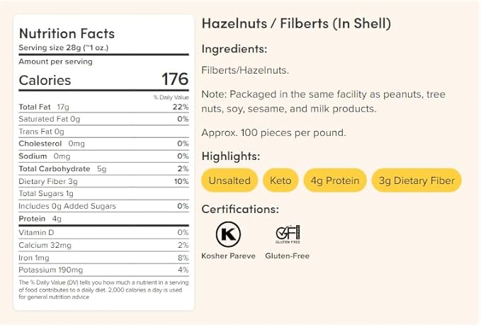 Nuts.com Whole Walnuts 2lb Pecans and Oregon Hazelnuts in Shell 1lb - Gourmet Freshly Harvested Non-GMO for Cooking Baking and Snacking