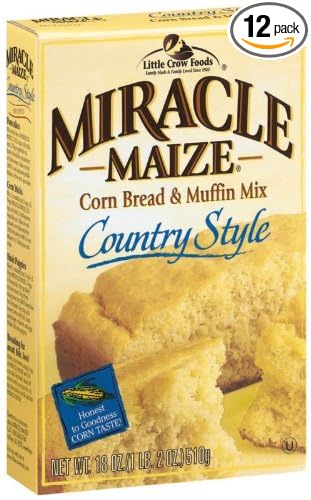 Miracle Maize Corn Bread and Muffin Mix Country Style 18-Ounce Boxes (Pack of 12)
