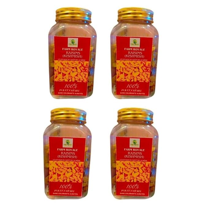 Farm Royale Green kishmish - 1KG (4*250 GM) ||100% Pure and Natural||Shudh||Handpicked Material||Export quality