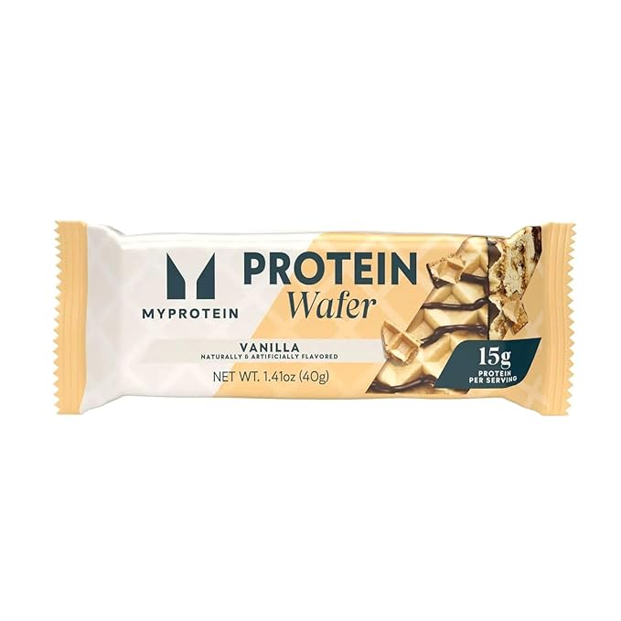 Myprotein Protein Bars Crispy Protein Wafers 15g High Protein Snacks Box of 10 Vanilla Wafers Packs Milk &amp Whey Protein Isolate Light &amp Crunchy