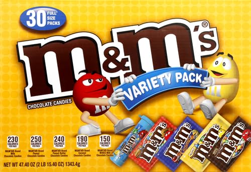 M&ampM's Chocolate Variety Pack 30 Full Size Packs