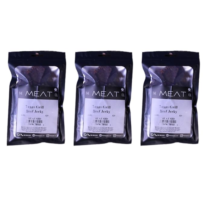 The Meat Co Texas Grill Beef Jerky kosher certified Made with Premium Meats handmade (12oz)