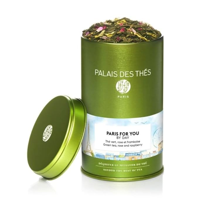 Palais des Thés - Paris For You By Day - Green Tea Rose &amp Raspberry - Premium Loose Leaf Serves 20-25 Cups - 3.5oz Tin