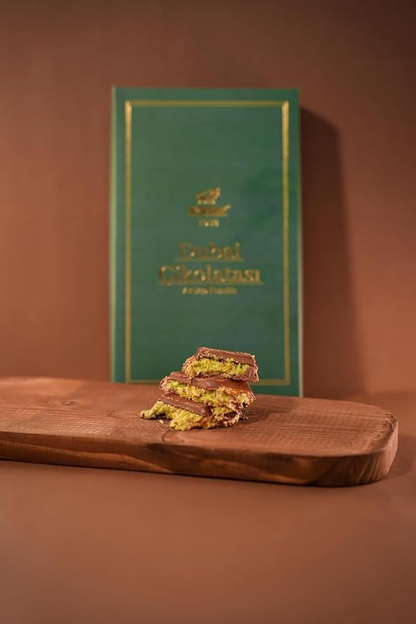 Dubai Chocolate 7oz Kunafa Pistachio Rich Milk Chocolate 200 Gram Individually Wrapped Fresh Premium Pistachio - Gift box for birthday - congratulations - Christmas Amazing Pack (Pack of 2)