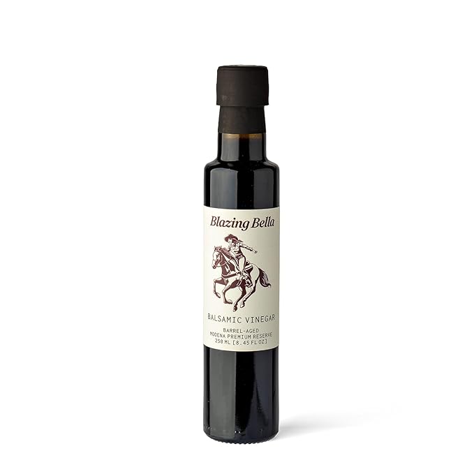 Blazing Bella Barrel Aged Balsamic Vinegar of Modena Italy – Thick Rich &amp Naturally Sweet – Premium Traditional Italian Balsamic – 8.45 fl oz (250ml)