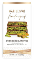 PatisLove Signature Dubai Style Chocolate Bar Pistachio Knafeh - Luxury Rich Milk Chocolate Elegant Packing Premium Pistachio Cream Kataifi Filling - 200g / 7 oz bar Ice Pack Shipping! (3 pack of 2