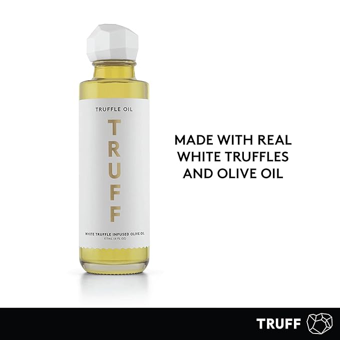 TRUFF White Truffle Oil - White Truffle Infused Olive Oil - Gourmet Dressing Seasoning Marinade or Drizzle Non-GMO Gluten-Free 6 fl.oz