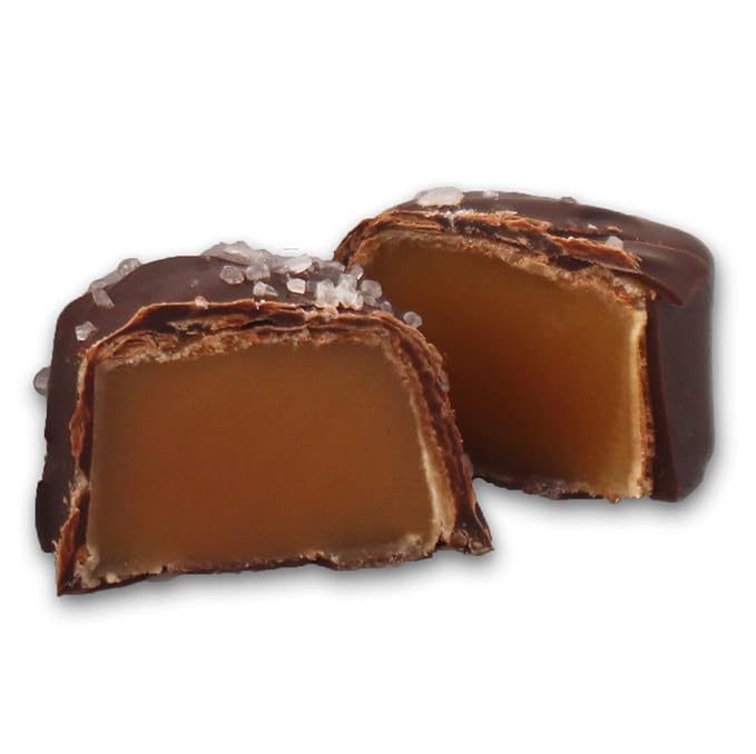 Vermont Nut Free Chocolates Easter Dark Chocolate Sea Salt Caramels (9-Pieces) Kosher Nut-Free Egg-Free