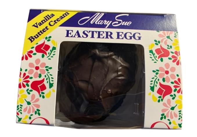 Mary Sue Vanilla Butter Cream Easter Egg (8 oz) + Mary Sue Pecan Nougat Egg (3 oz) Angry Goat Goods fridge decoration included.