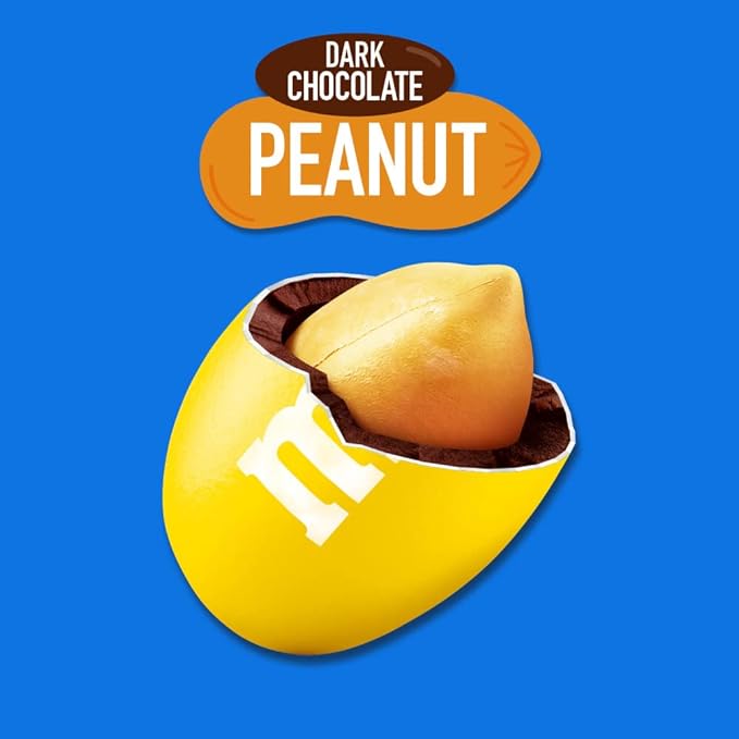 M&ampM'S Peanut Dark Chocolate Candy Bulk 9.4 oz Resealable Bag (Pack of 8) â€“ Dark Chocolate Candy Assortment for Parties Movie Snacks and Office Treats