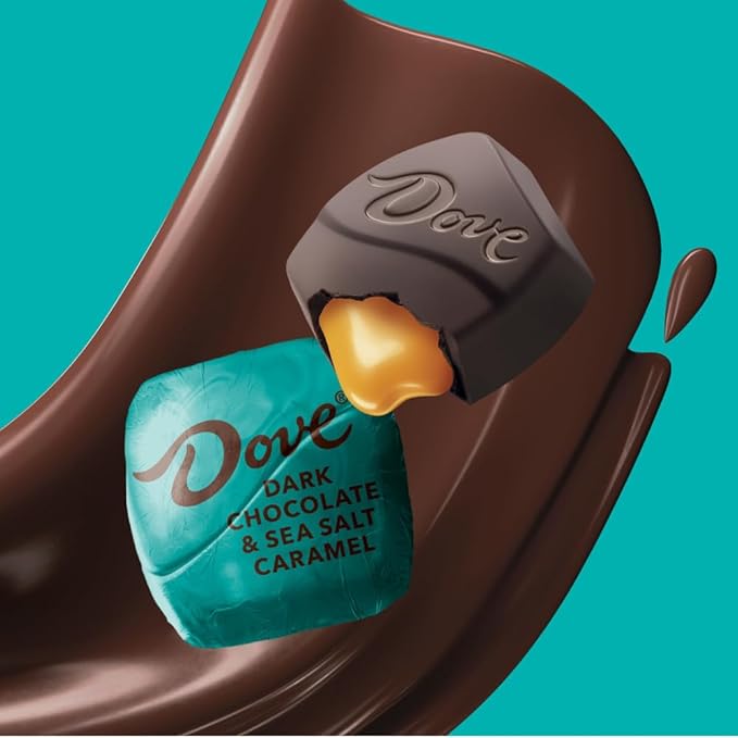 DOVE PROMISES Easter Dark Chocolate &amp Sea Salted Caramel Candy Bulk Dark Chocolate Candy filled with Caramel Sea Salt 6.74 Oz Bag (Pack of 8)