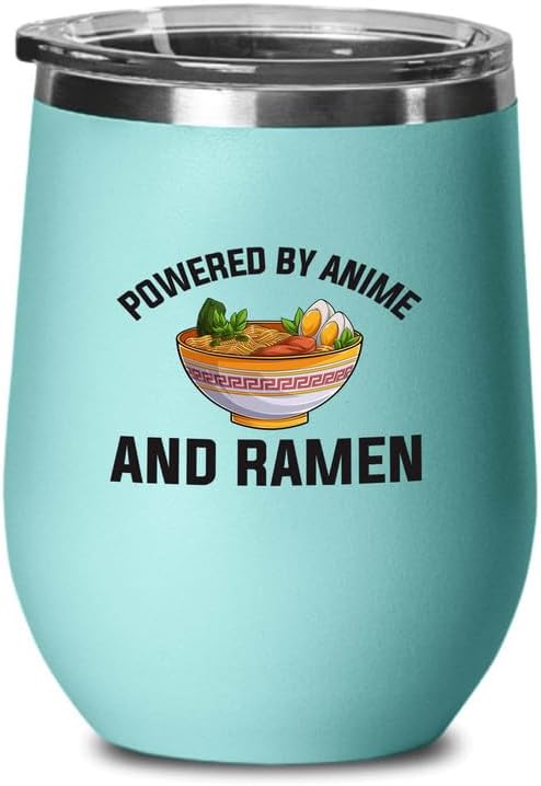 Ramen Lover Silver Edition Wine Tumbler 12oz - Powered by anime - Food Lovers chicken pumpkin vegan pantry spicy noodles