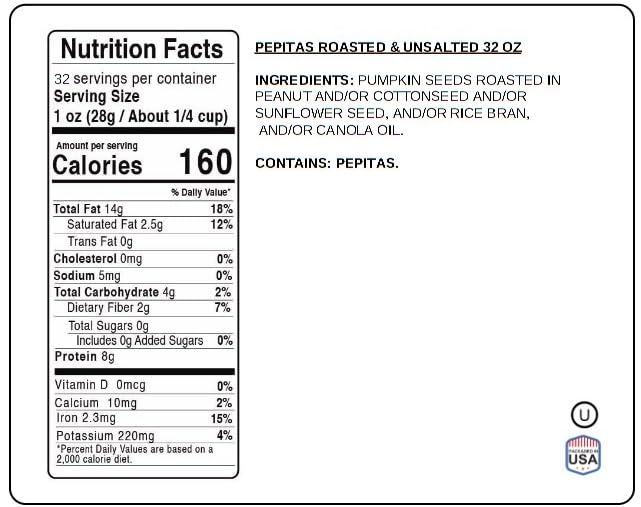 Pumpkin Seeds Pepitas 2 Pounds Roasted &amp Unsalted | Gluten-Free Vegan Superfood | High-Protein Keto-Friendly Snack | Resealable Bag for Freshness | Ideal for Salads Baking &amp Cooking | Jaybe