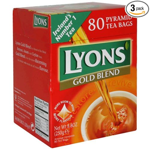 Lyons Pyramid Tea Gold Blend Tea Bagss 80-Count Package (Pack of 3)