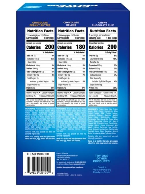 Protein Bars Variety Pack 1.76 oz 25-count