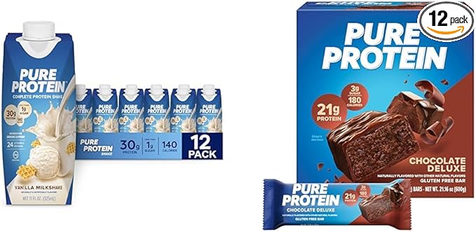 Pure Protein Vanilla Protein Shake 30g Complete Protein &amp Bars High Protein Nutritious Snacks to Support Energy
