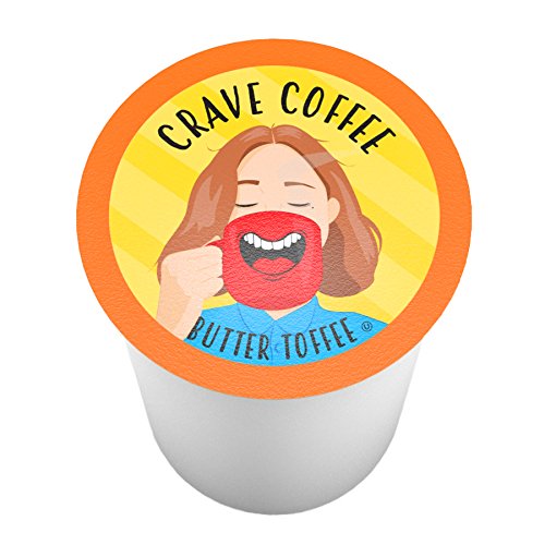 Crave Beverages Flavored Coffee Pods Compatible with Keurig K-Cup Brewers Butter Toffee 100 Count