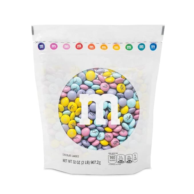 M&ampM’S WORLD Unicorn Printed Milk Chocolate Candy-2lbs of Bulk M&ampM'S in a Resealable PackFor Birthday Decorations for GirlsBoysand AdultsUnicorn Party SuppliesRainbow Party Favorsand More