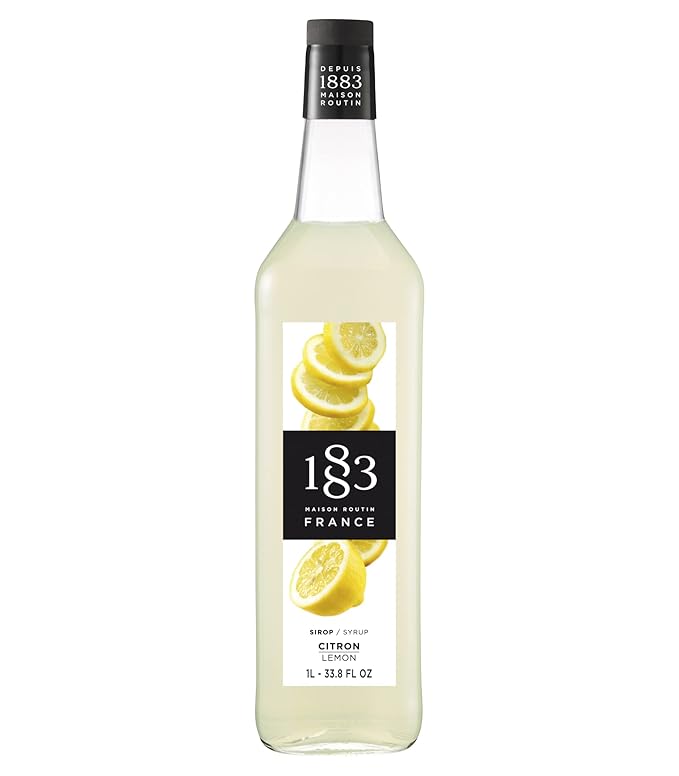 1883 Lemon Syrup for Drinks Made in France 1 Liter Glass Bottle