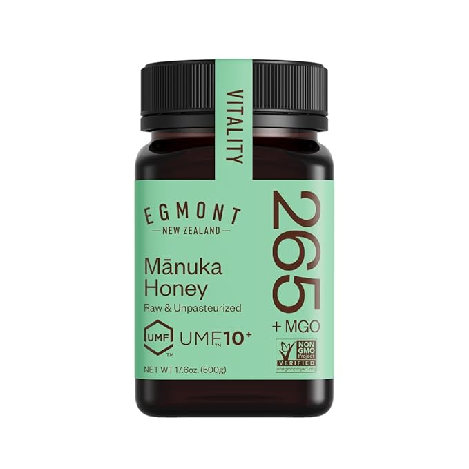 Egmont Honey Manuka Honey MGO 265+ UMF 10+ 500g | NON-GMO Kosher Recycled plastic jar Traceable 100% Pure &amp Raw Authentic New Zealand Honey