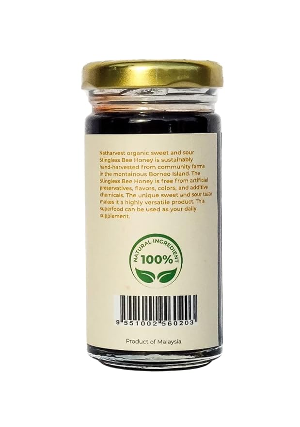 Stingless Bee Honey Sweet and Sour Meliponini. Contains Low Glycemic Trehalulose No Sucrose 2.35 fl oz (70 ml) a pack of 2