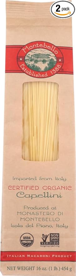 Montebello Organic Pasta Capellini -- 16 oz - 2 pc