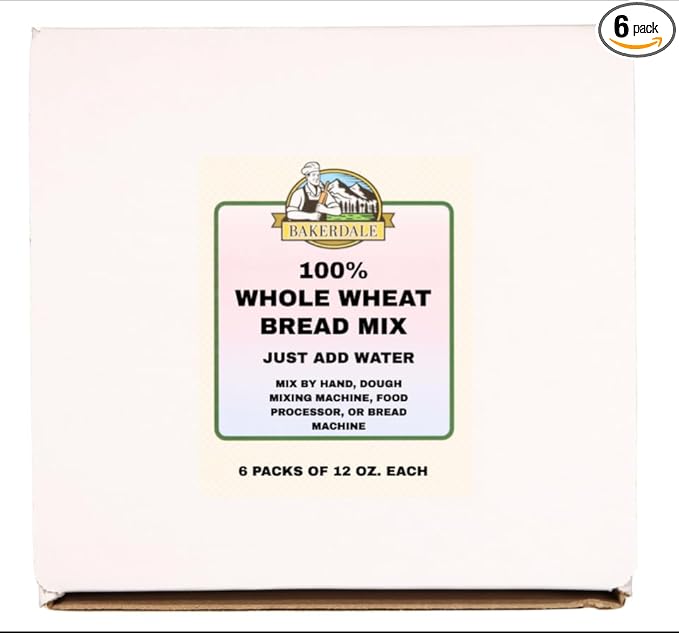 Bakerdale 100% Whole Wheat Bread Mix 12 Oz (6 Pk)