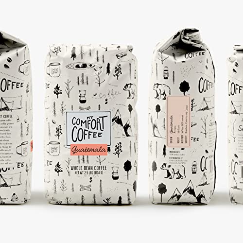 Mt. Comfort Coffee Guatemala Medium Roast 2.5lb - Sourced From Small Guatemalan Coffee Farms - Flavor Notes of Chocolate &amp Caramel - Roasted Whole Beans