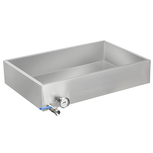 Maple Syrup Evaporator Pan 30 x 20 x 6 Inch Maple Syrup Pan 15.5 Gal 304 Stainless Steel Maple Syrup Evaporator Boiling Maple Syrup with Valve and Thermometer