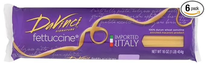 DaVinci Italian Pasta 16oz Bag (Pack of 6) (Choose Types of Pasta Below) (Fettuccine 16oz Bag)6