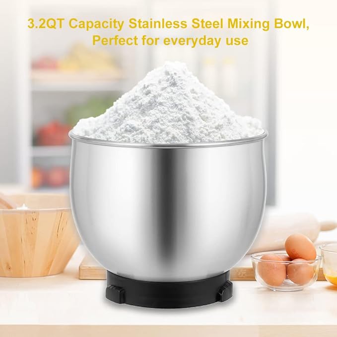 Kitchen in the box Stand Mixer3.2Qt Small Electric Food Mixer6 Speeds Portable Lightweight Kitchen Mixer for Daily Use with Egg WhiskDough HookFlat Beater (Pink)