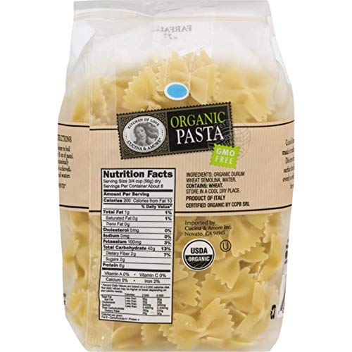 Organic Bronze-Cut Farfalle Pasta - 4 Pack
