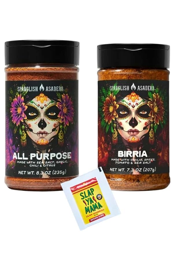 Mexican Traditional Seasoning Mix Asadero-Style Spice Blend for Chicken Beef Pork and Vegetables with Bonus Slap Ya Mama Seasoning Packet (7.3 oz All Purpose/Birria)