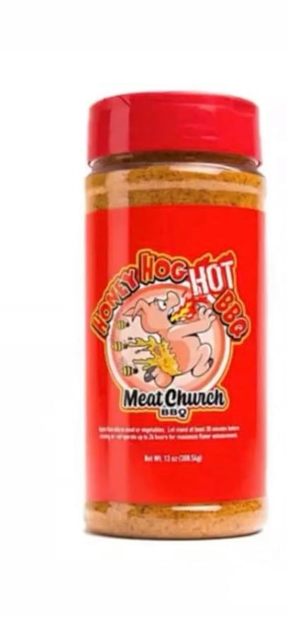 Meat Church BBQ Rub and Seasoning Combo Pack Honey Hog and Honey Hog Hot Gluten Free for Meat and Vegetables 13-14 oz Bottles 2 Pack