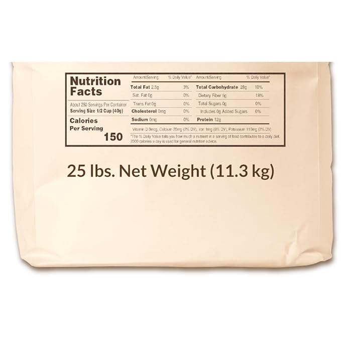 PureOats Gluten Free Rolled Oats Whole Grain 25 lb / 11.3 kg) Bulk Size Bag