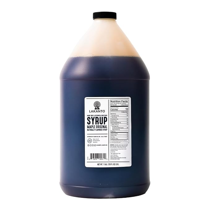 Lakanto Bulk Sugar Free Maple Syrup With Monk Fruit &amp Erythritol For Pancakes Waffles Oatmeal Coffee Tea Granola Frosting &amp Dressing Zero Sugar Keto Vegan Gluten Free (128 Fl Oz - Pa
