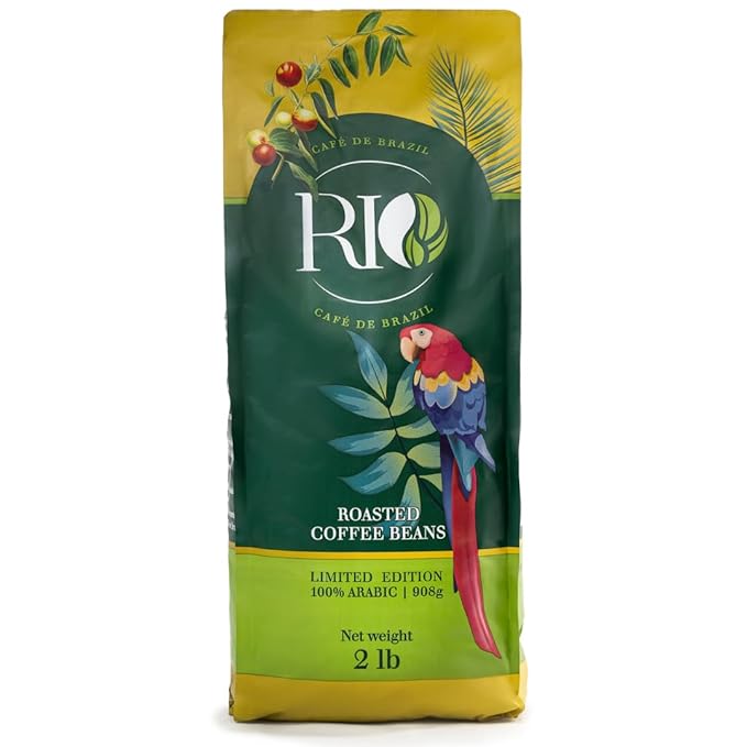 Rio Café de Brazil Whole Bean Coffee Medium Dark Roast 2.0 Pound (Pack of 1)