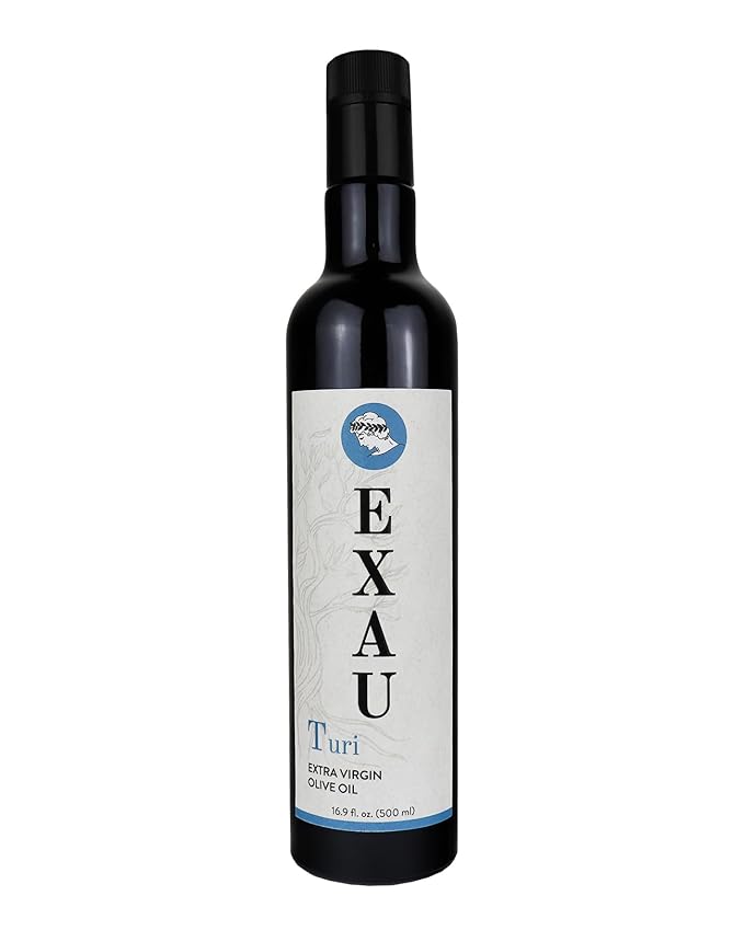 EXAU Italian Extra Virgin Olive Oil - Turi 993 mg/kg Polyphenol Rich Olive Oil Early Harvest 100% Pure Cold Pressed Italian Olive Oil From Italy Use for Drinking and Finishing 16.9 fl oz (500ml)