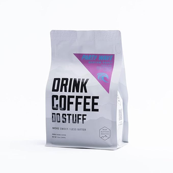 DRINK COFFEE DO STUFF Blend 2 Pound Bag Whole Bean Medium Roast Sweet Chocolate Caffeine Organic Lake Tahoe Coffee (Party Wave)