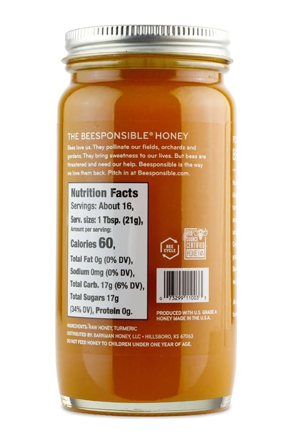 Bee Harmony Turmeric Infused Honey 12 OZ Pack of 2