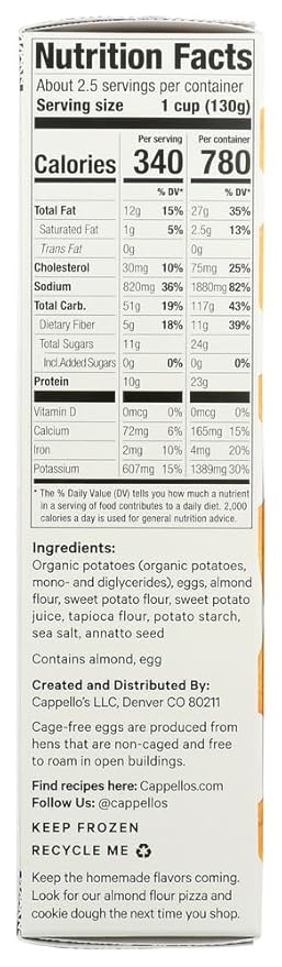 Cappellos Grain Free Sweet Potato Gnocchi 10.5 Ounce -- 6 per case.