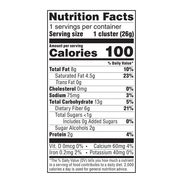 Atkins Caramel Almond Clusters Gluten Free High in Fiber 1g Sugar 2g Net Carb Keto Friendly 20 Count