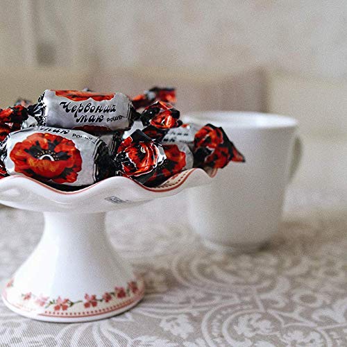 Roshen Chervony Mak Candy Chocolate Glazed Praline with Chopped Caramel Krasniy Mak Delicious Flavorful Sweets Bulk Gourmet Candy 1kg/2.2lbs